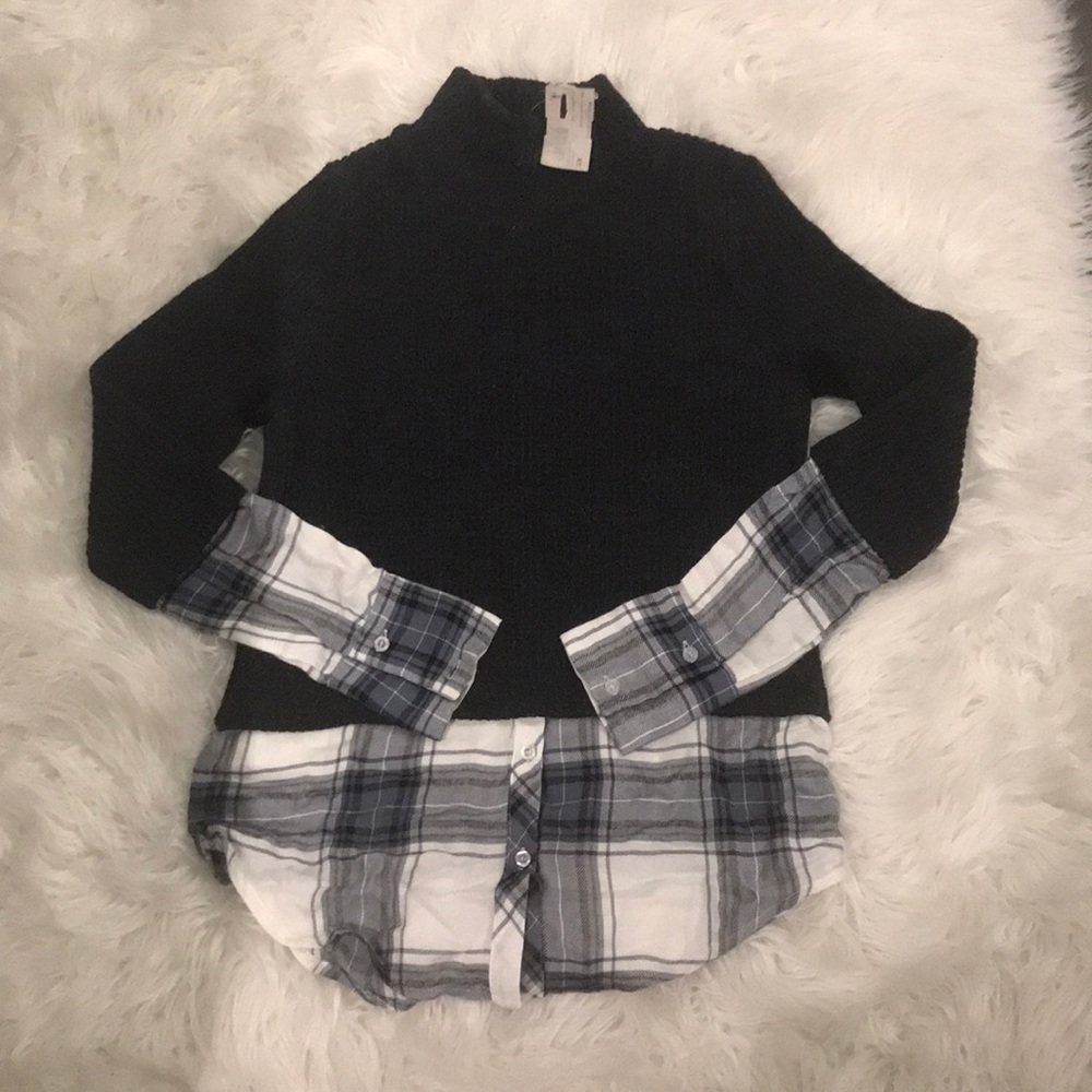 2 in 1 After Market sweater plaid shirt
